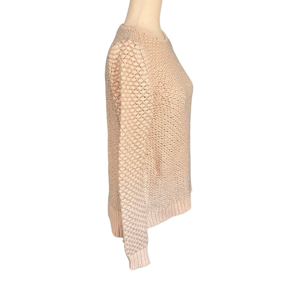 Rebecca Taylor Metallic Chunky Knit Cozy Sweater Top Pale Pink Women's Medium - Picture 5 of 8